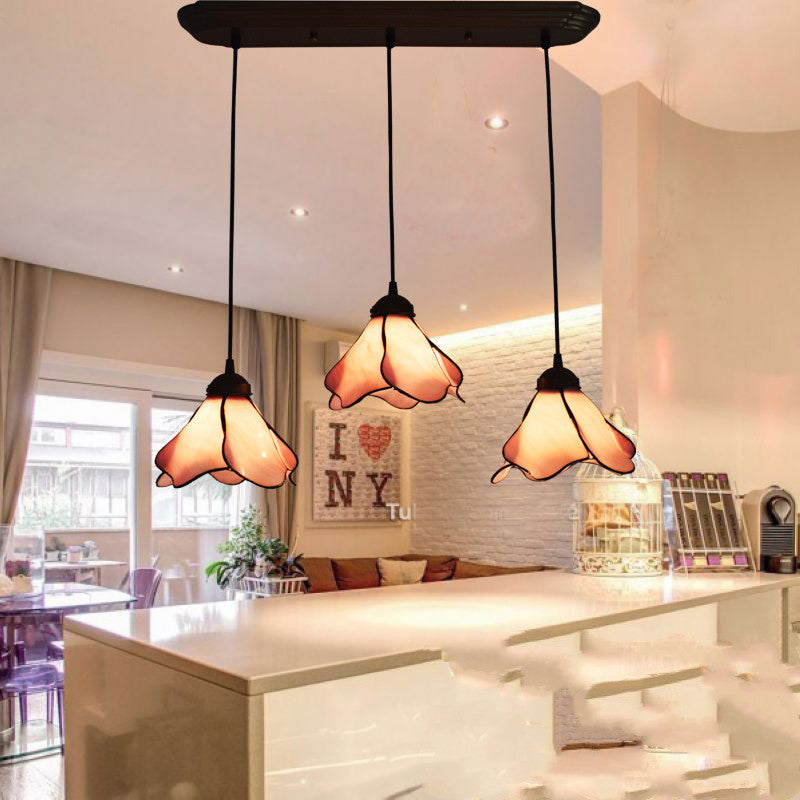 Tiffany-Style Retro Glass Pendant Chandelier