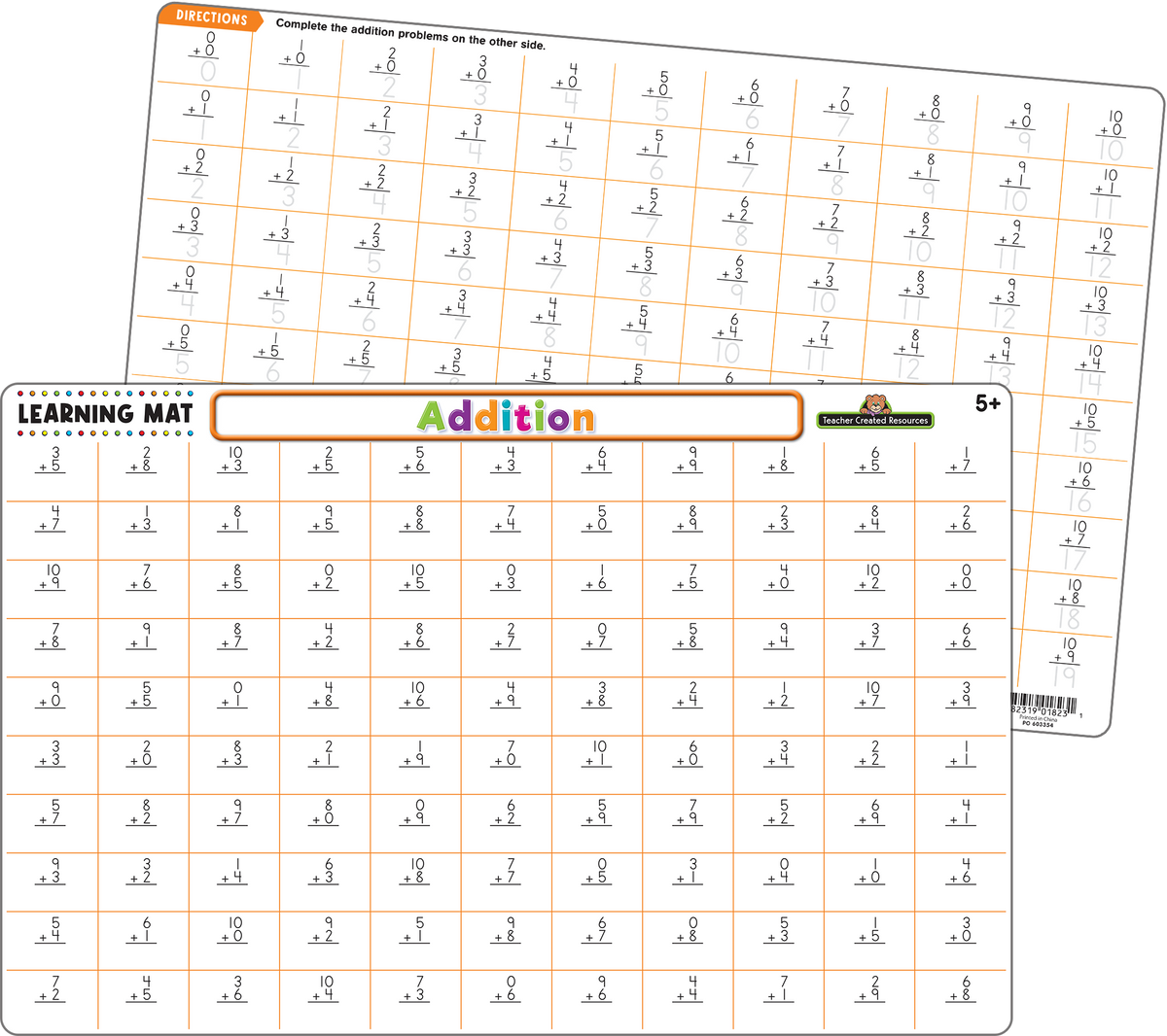 Teacher Created Resources - Addition Learning Mat - Large Table Mat - Ages 5+