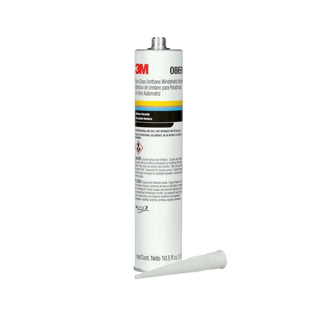 3M Auto Glass Urethane Windshield Adhesive, 08693, Medium Viscosity, High-Strength, Fast-Curing, 310 mL/10.5 fl oz Cartridge, White ๐ All In One Marketplace Canada