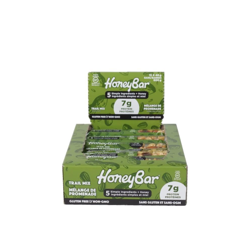 HoneyBar Snack Bars, Trail Mix, 15 x 40g bar (Case Pack) ๐ All In One Marketplace Canada