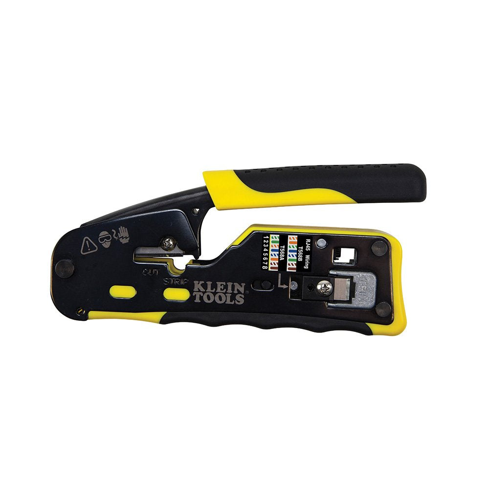 Klein Tools VDV226-110 Ratcheting Modular Data Cable Crimper/Wire Stripper/Wire Cutter for RJ11/RJ12 Standard, RJ45 Pass-Thru Connectors ๐ All In One Marketplace Canada