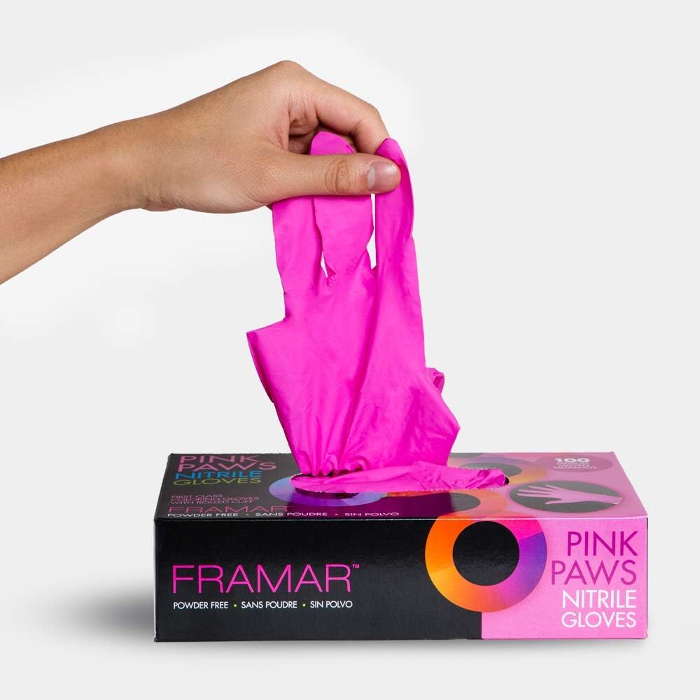 FRAMAR Pink Nitrile Gloves Large - Disposable Gloves Large, Rubber Gloves Disposable, Tattoo Gloves Disposable, Cleaning Gloves for Tattoo Supplies, Gants Nitrile, Mechanics Gloves ๐ All In One Marketplace Canada