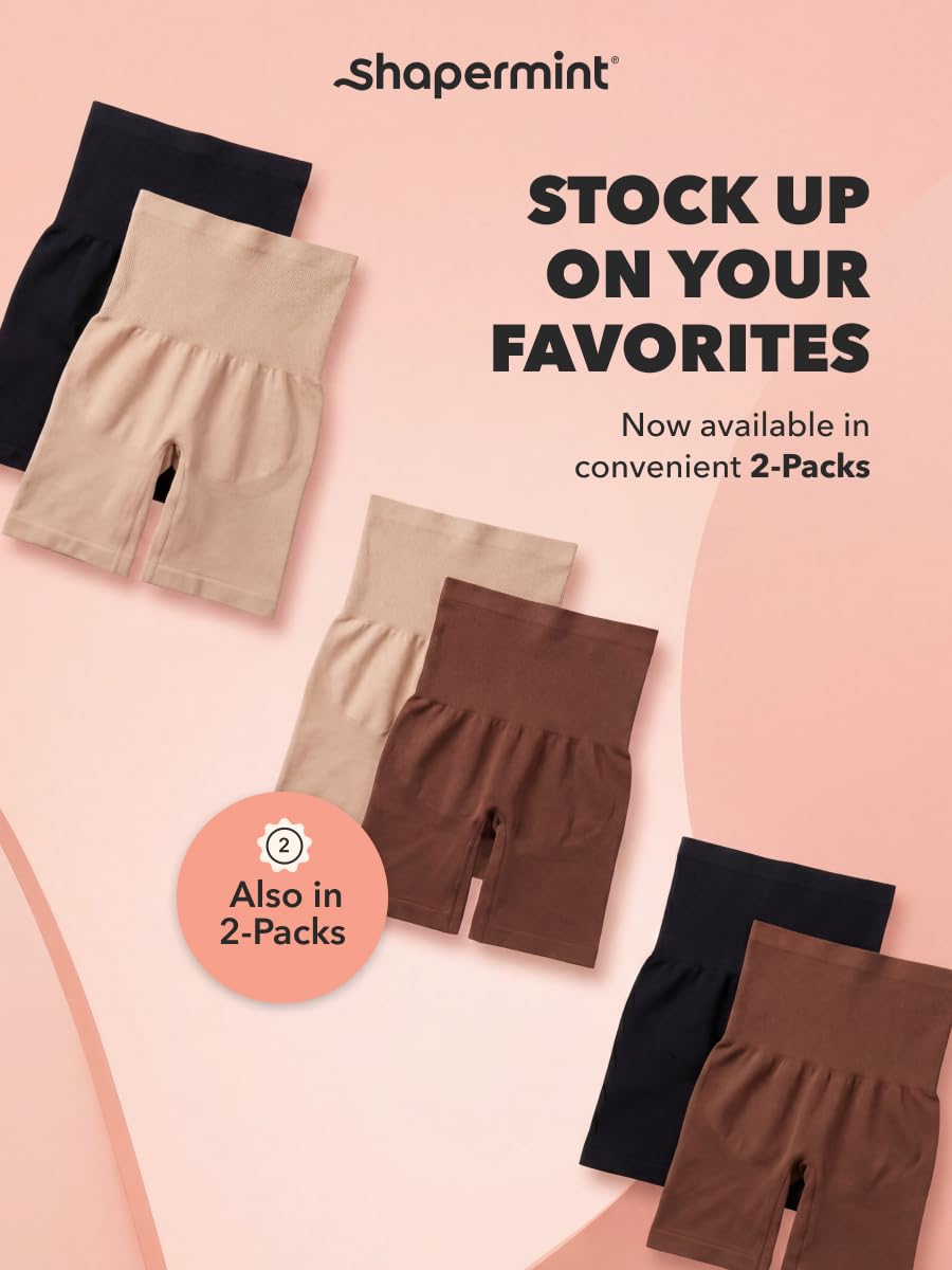 SHAPERMINT All Day Every Day High Waisted Shaper Shorts - Shapewear Women Tummy Control Underwear, Body Shaper for Women Black π All In One Marketplace Canada