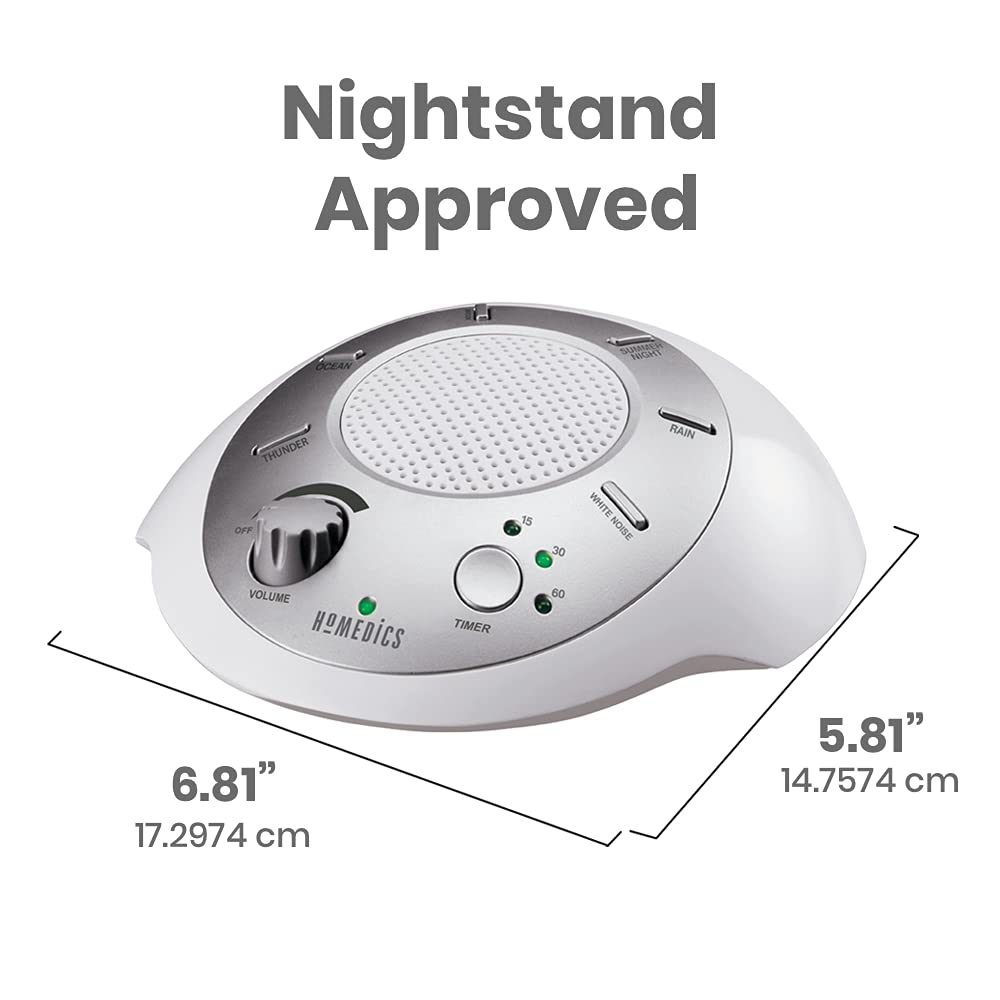Homedics White Noise Sound Machine, Ambient Sleep Aid, Travel Friendly, 6 Relaxing Nature Sounds, Portable Soothing Relaxation Device for Home, Office, Nursery, Baby, Adults, with Timer ๐ All In One Marketplace Canada