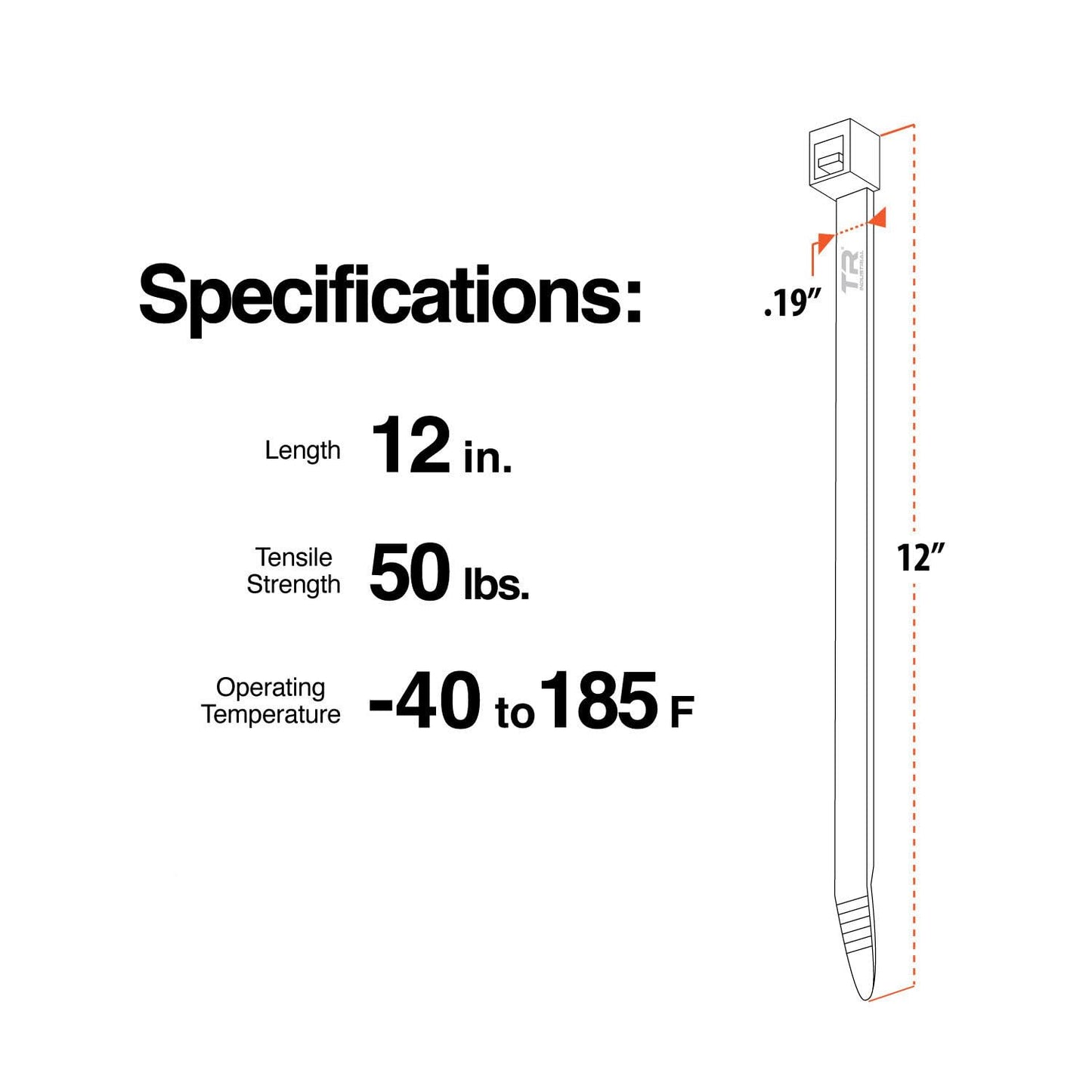 TR Industrial Multi-Purpose UV Resistant Black Cable Ties, 12 inches, 100 Pack ๐ All In One Marketplace Canada