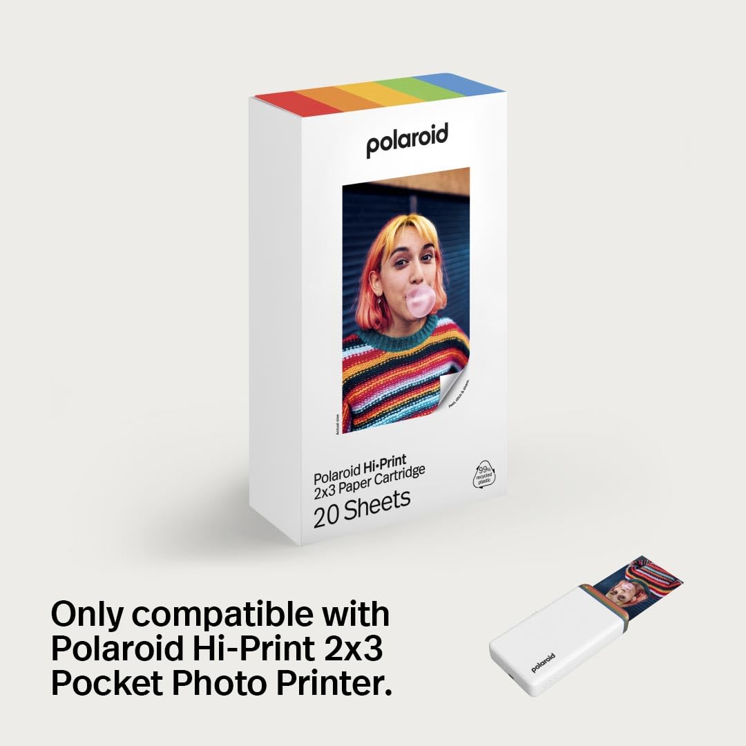 Polaroid Hi-Print - 2nd Generation Bluetooth Connected 2x3 Pocket Photo Dye-Sub Printer - White Printer Only (9128) π All In One Marketplace Canada