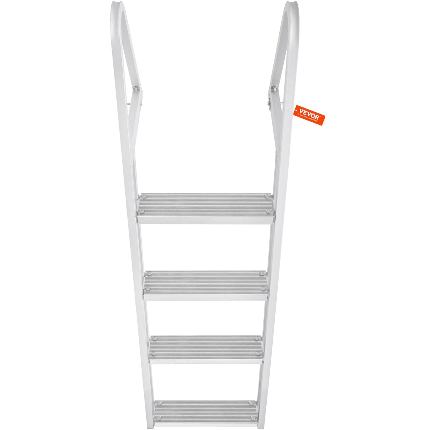 VEVOR Dock Ladder, Removable 4 Steps, 350 lbs Load Capacity, Aluminum Alloy Pontoon Boat Ladder with 4'' Wide Step & Nonslip Mat, Easy to Install for Ship/Lake/Pool/Marine Boarding ๐ All In One Marketplace Canada