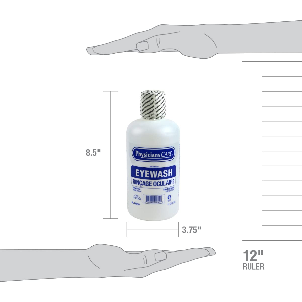 FIRST AID CENTRAL PhysiciansCare 1L (32 oz) Eyewash Bottle ๐ All In One Marketplace Canada