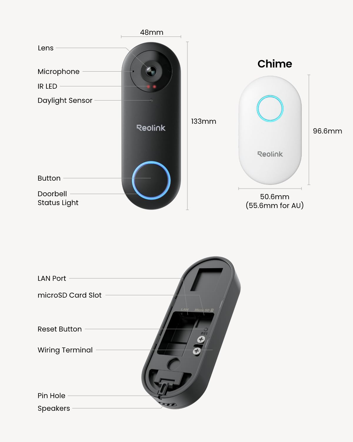 REOLINK Video Doorbell Camera WiFi, 2K Wired Doorbell Camera for Home Security, 2.4/5GHz WiFi, 180° Diagonal, Smart Detection, microSD Card/Cloud Storage, Indoor/Outdoor Surveillance (Chime Included) 🍁 All In One Marketplace Canada