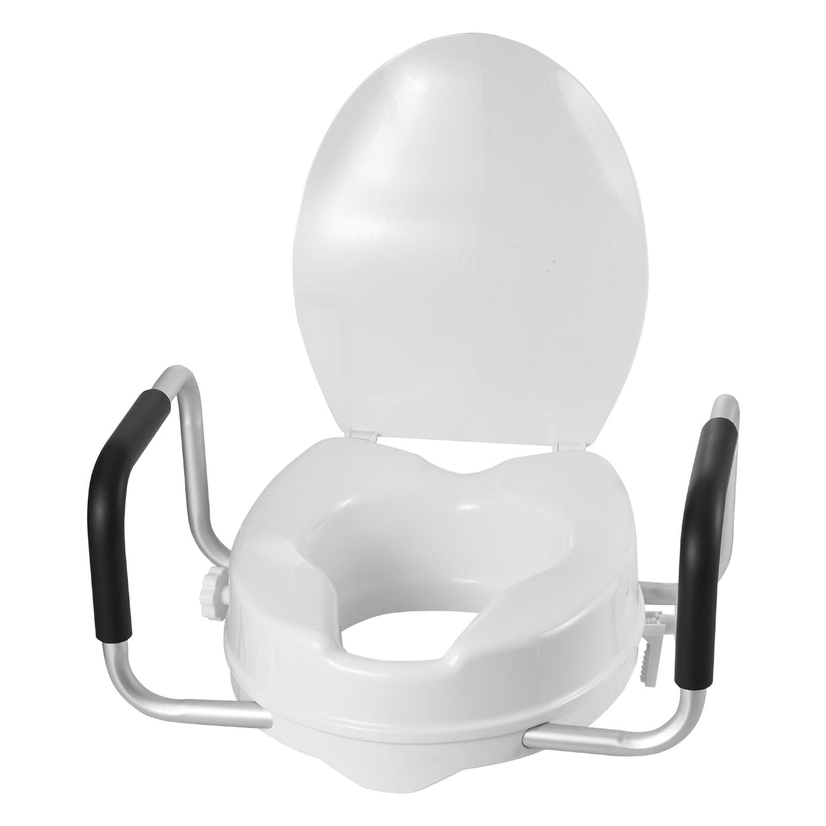 VEVOR Raised Toilet Seat with Arms, 300 lbs Load Capacity, 4-Inch Lift Height, Widened Commode Elevated Toilet Seat Riser with Padded Handles for Seniors, Elderly, Handicap, Disabled, and Adults Use ๐ All In One Marketplace Canada