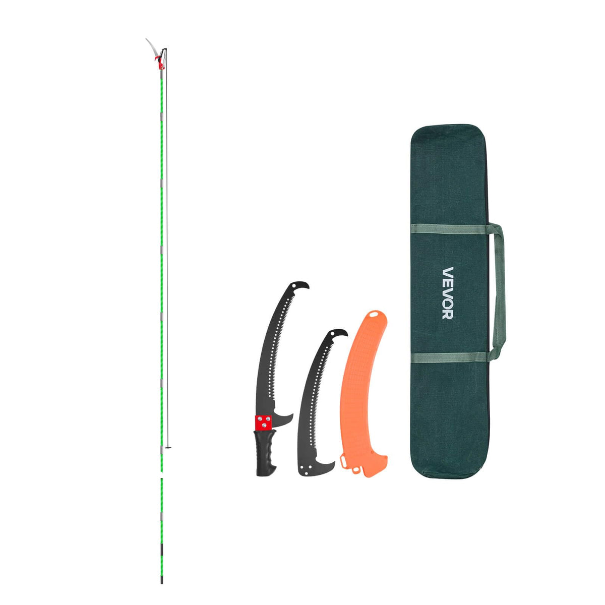 VEVOR Manual Pole Saw, 3.87-27 ft Extendable Pole Tree Pruner with Scissors, Sharp 65Mn Steel Blade, Lightweight Fiberglass Handle Pole, for High Branch Trimming, Pruning Tool for Palms and Shrubs ๐ All In One Marketplace Canada