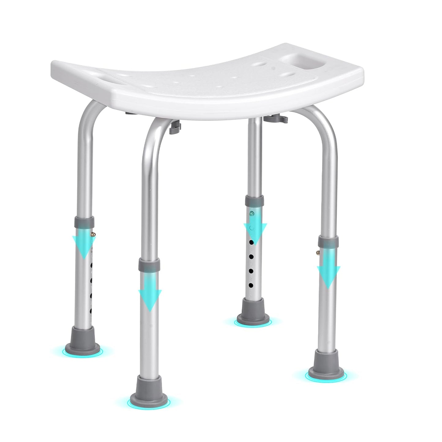 VEVOR Shower Chair, Adjustable Height Shower Stool with Built-in Handles, Shower Seat for Inside Shower or Tub, Non-Slip Bench Bathtub Stool Seat for Elderly Disabled Handicap, 158.8 kg Capacity ๐ All In One Marketplace Canada
