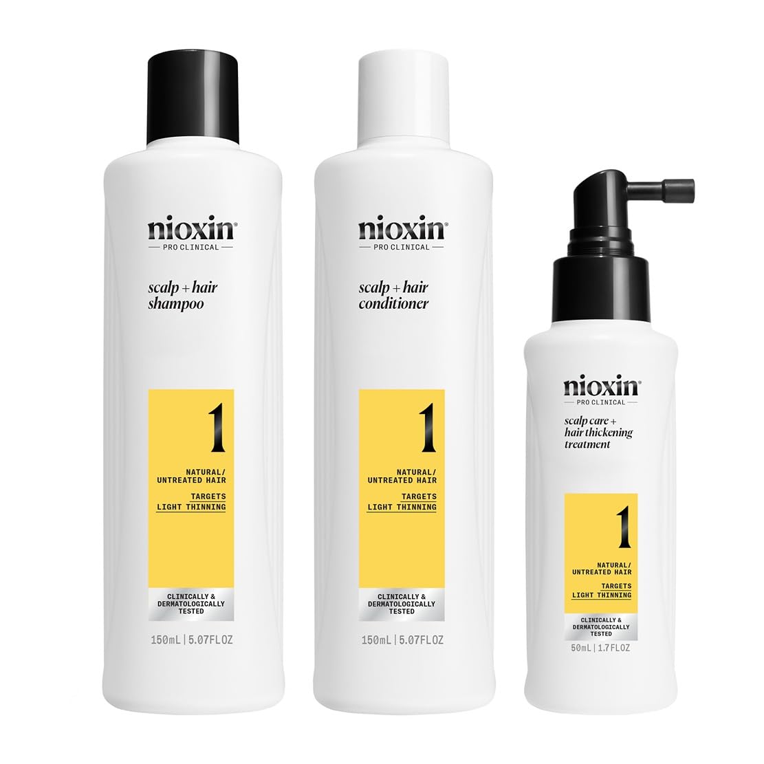 Nioxin Scalp + Hair Thickening System 1 Kit | For Natural Hair with Light Thinning | Strengthen Against Breakage with Niacinamide & Biotin | 1 Month Supply | Trial Size ๐ All In One Marketplace Canada