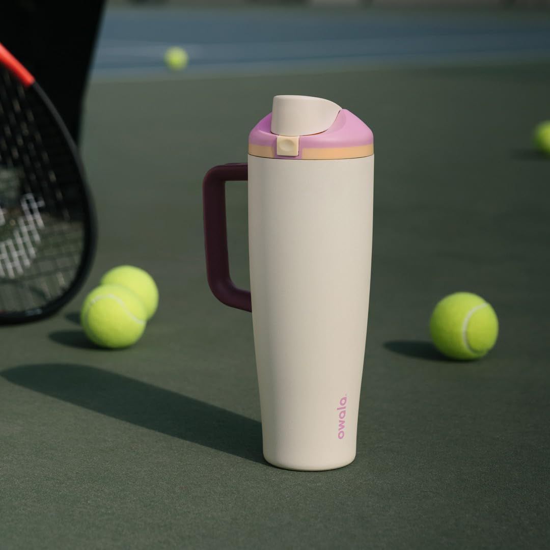 Owala FreeSip Tumbler Insulated Stainless Steel Water Bottle with Built-in Straw and Side Handle, for Travel, Work, School, and Sports, 40oz, BPA Free, Leak Proof, Dreamy Field ๐ All In One Marketplace Canada