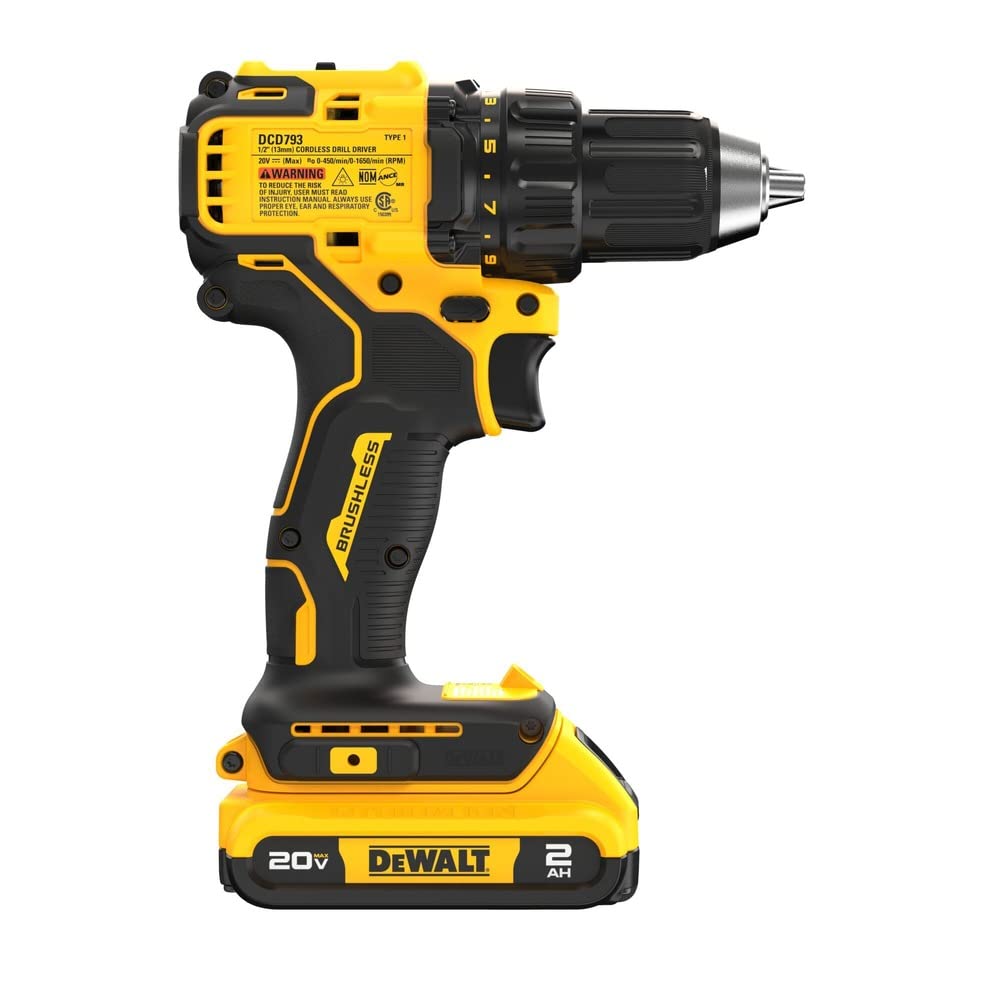 DEWALT 20V MAX Brushless 1/2 in. Cordless Compact Drill Driver Kit, Ratcheting Chuck, LED (DCD793D1) ๐ All In One Marketplace Canada
