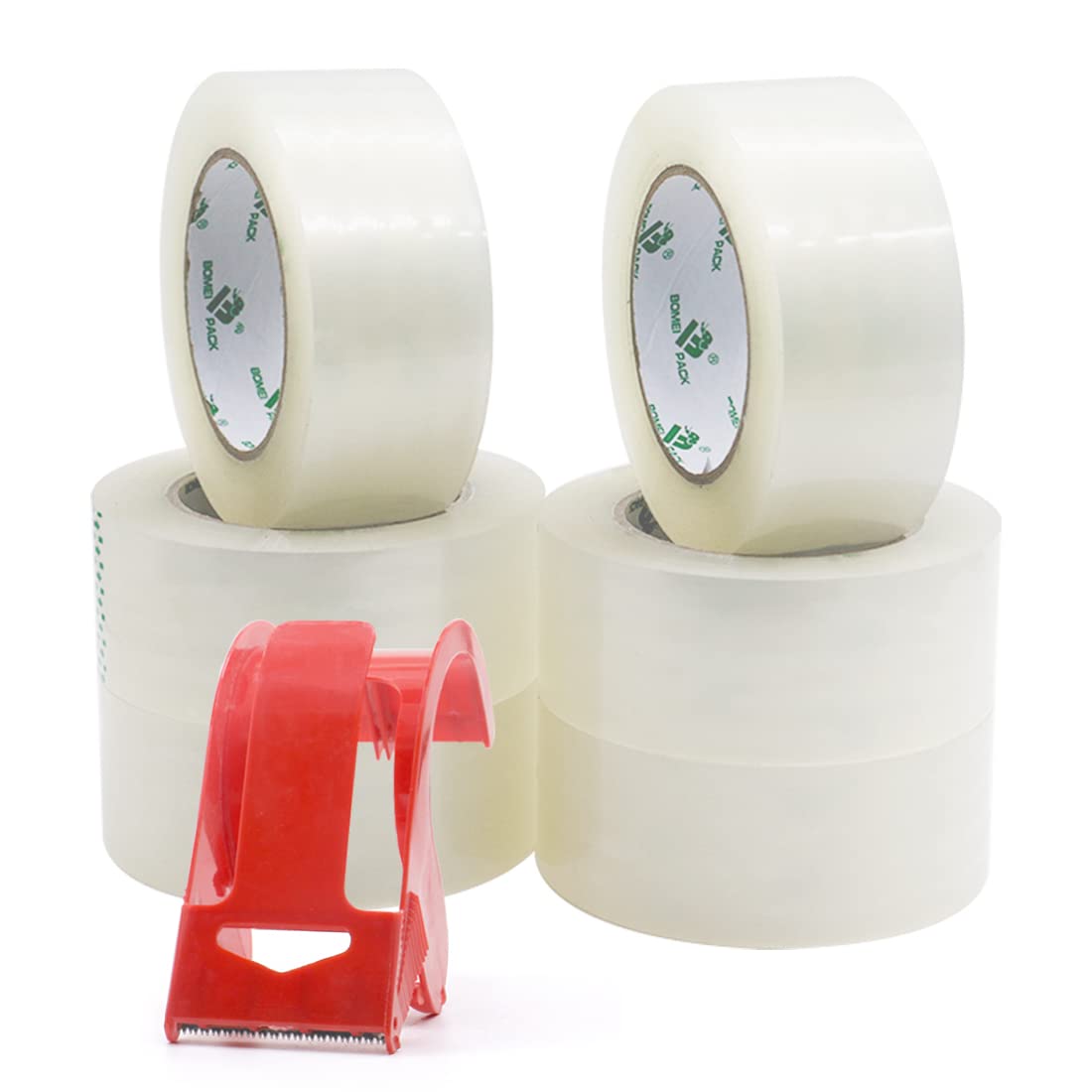 BOMEI PACK Packing Tape, Mailing & Storage Tape Clear, 1.88" x 100m, 6 Rolls with Hand-held Dispenser 🍁 All In One Marketplace Canada