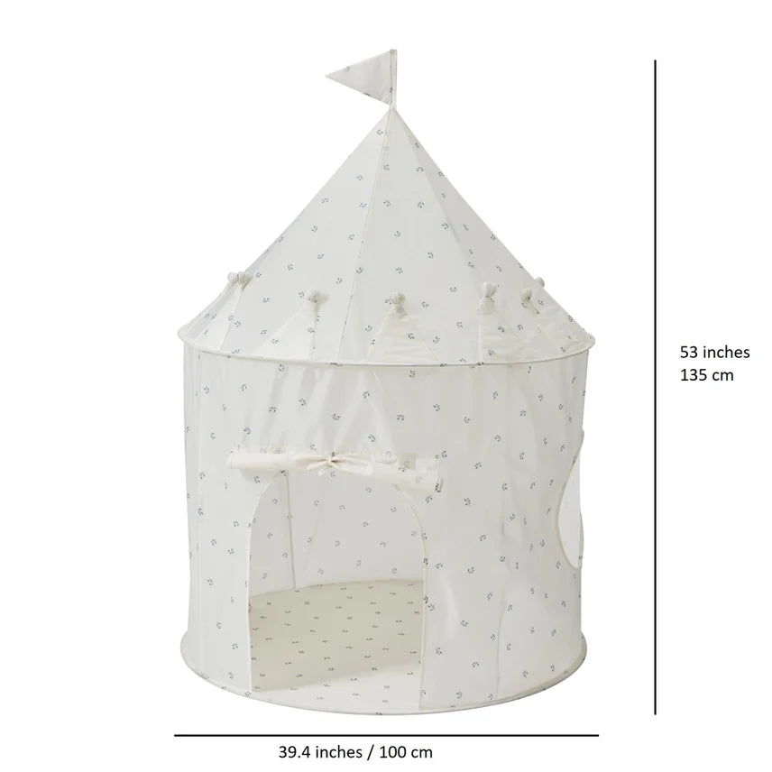 3 Sprouts - Fabric Play Tent Castle - Blueberry Ivory - Ages 1–3