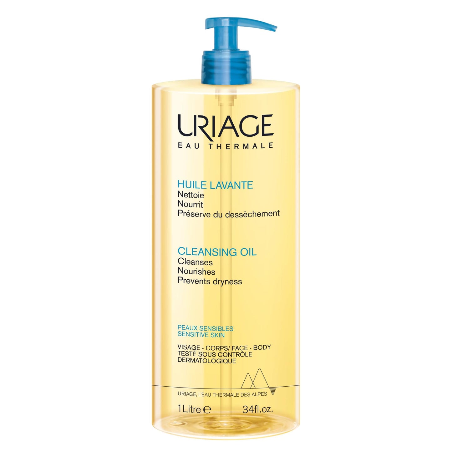 Uriage Cleansing Soothing Oil - Face & Body Daily Cleanser & Shower Oil With Glycerin & Ceramides - Whole Family Format, Babies, Children & Adults - Sensitive Skin - Soap-Free, Fragrance-Free - 1L ๐ All In One Marketplace Canada