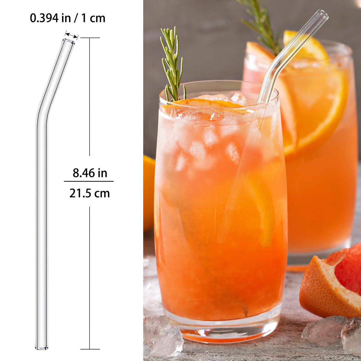 Nafender 10-Pack Glass Straws Reusable Drinking Straw Including 4 Straight and 4 Bent Straws & 2 Extra Wide Smoothie Straw with 2 Cleaning Brushes ๐ All In One Marketplace Canada