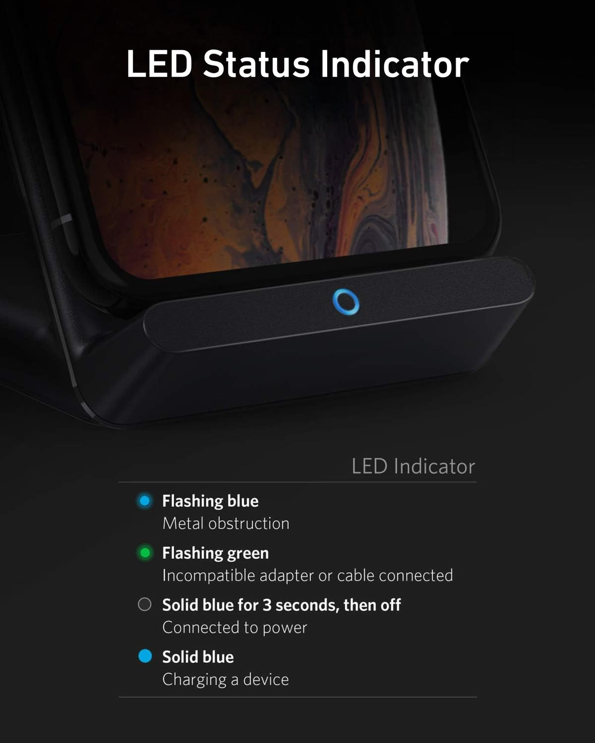 Anker 313 Wireless Charger (Stand), Qi-Certified for iPhone 15/14 / 13/12 / 11 / X / 8, 10W Max for Galaxy S23 / S22 / S21, Micro-USB (9V / 2A Adapter Required, Not Included) ๐ All In One Marketplace Canada