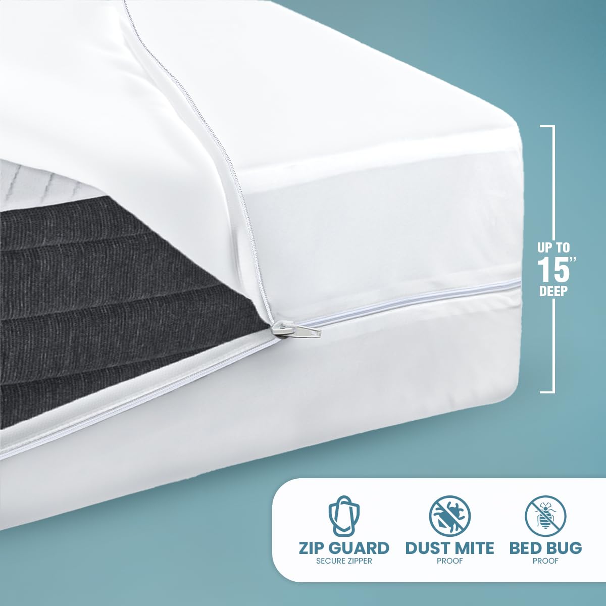 Utopia Bedding Zippered Mattress Encasement Queen - 100% Waterproof and Bed Bug Proof Mattress Protector - Absorbent, Six-Sided Mattress Cover ๐ All In One Marketplace Canada