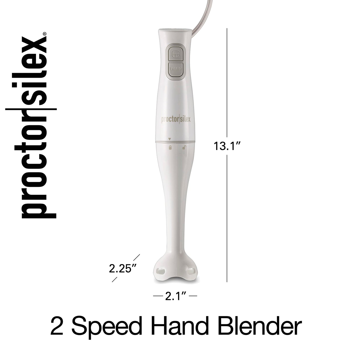 Proctor Silex Electric Immersion Blender with Detachable Dishwasher Safe Handheld Hand Blender Stick, 2-Speeds, 150 Watts, White (59739) ๐ All In One Marketplace Canada