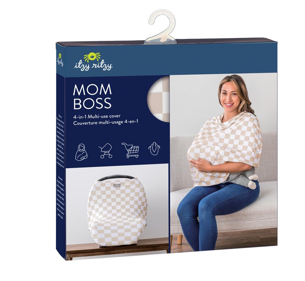 Itzy Ritzy 4-in-1 Nursing Cover, Car Seat Cover, Shopping Cart Cover & Infinity Scarf โ Breathable, Multi-Use Nursing Cover Up for Breastfeeding, Carseat Canopy & Stroller Cover (Checkerboard) ๐ All In One Marketplace Canada