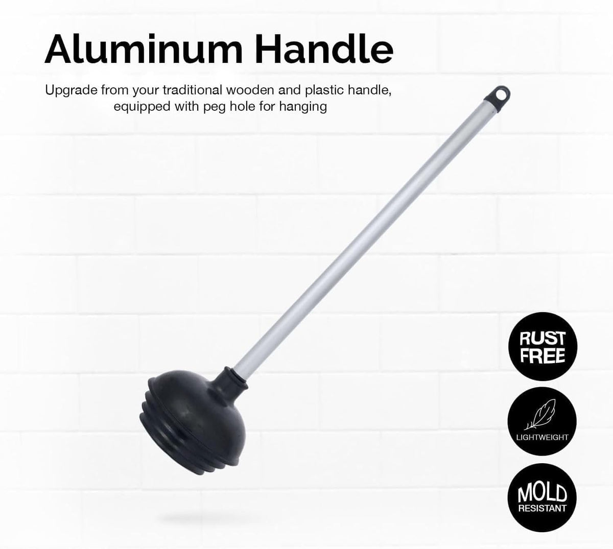 NEIKO 60166A Toilet Plunger with Patented All-Angle Design, Heavy-Duty Toilet Bowl Plunger with Aluminum Handle, Bathroom Necessity, Black, 1-Pack ๐ All In One Marketplace Canada