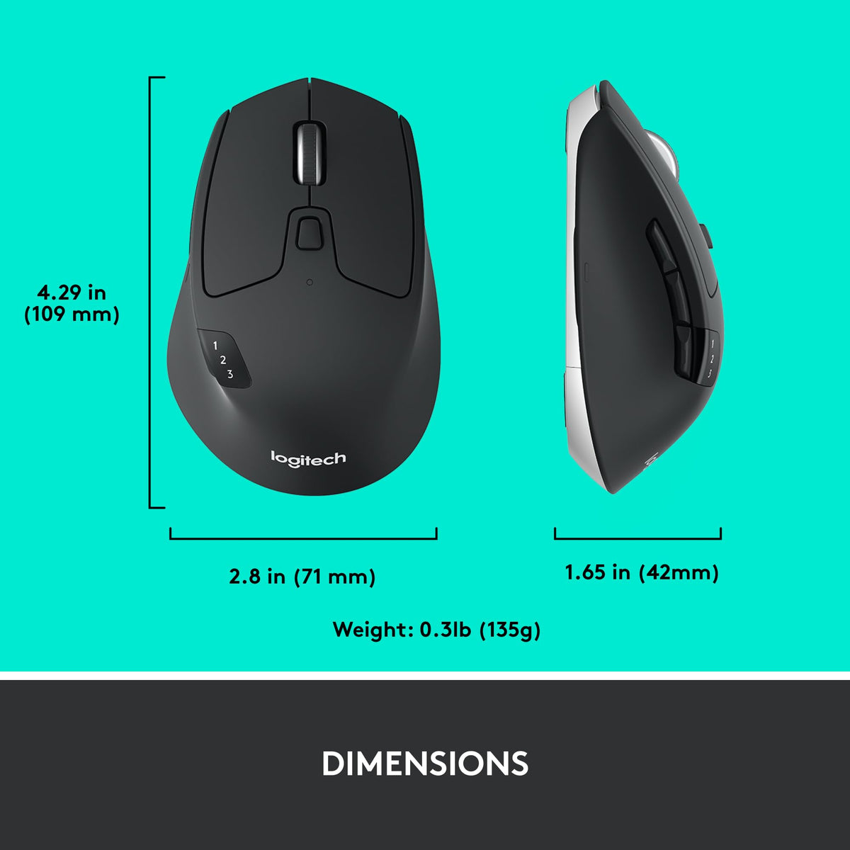 Logitech M720 Triathlon Multi-Device Wireless Mouse, Bluetooth, USB Unifying Receiver, 1000 DPI, 6 Programmable Buttons, 2-Year Battery, Compatible with Laptop, PC, Mac, iPadOS - Black ๐ All In One Marketplace Canada