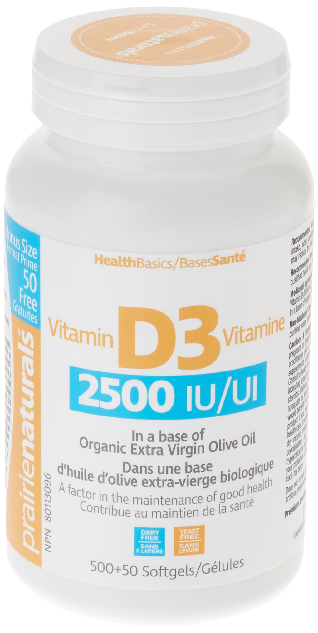 Prairie Naturals Vitamin d3 cholecalciferol 2,500iu softgel, 550 Count ๐ All In One Marketplace Canada