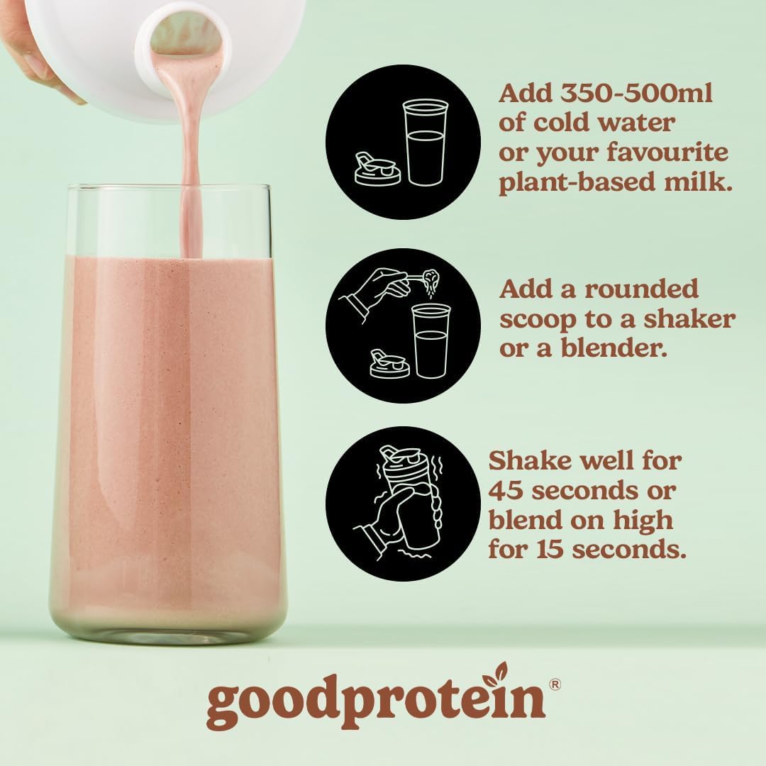 Good Protein Vegan Plant-based Protein Powder 100% Natural, Non-GMO, Dairy-free, Gluten-free, Soy-free, No Added Sugar and Nothing Artificial. Mint Chocolate Chip All-in-One Shake 440 grams π All In One Marketplace Canada