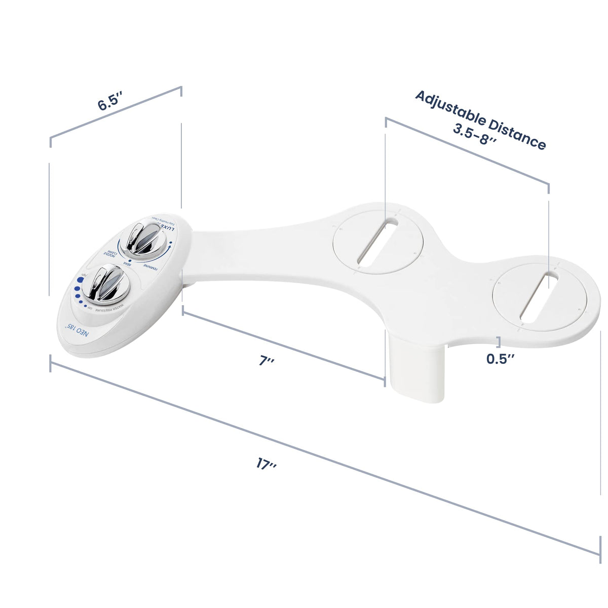 LUXE Bidet NEO 185 - Dual Nozzle, Self-Cleaning, Non-Electric Bidet Attachment for Toilet Seat, Adjustable Water Pressure, Rear & Feminine Wash (White) 🍁 All In One Marketplace Canada