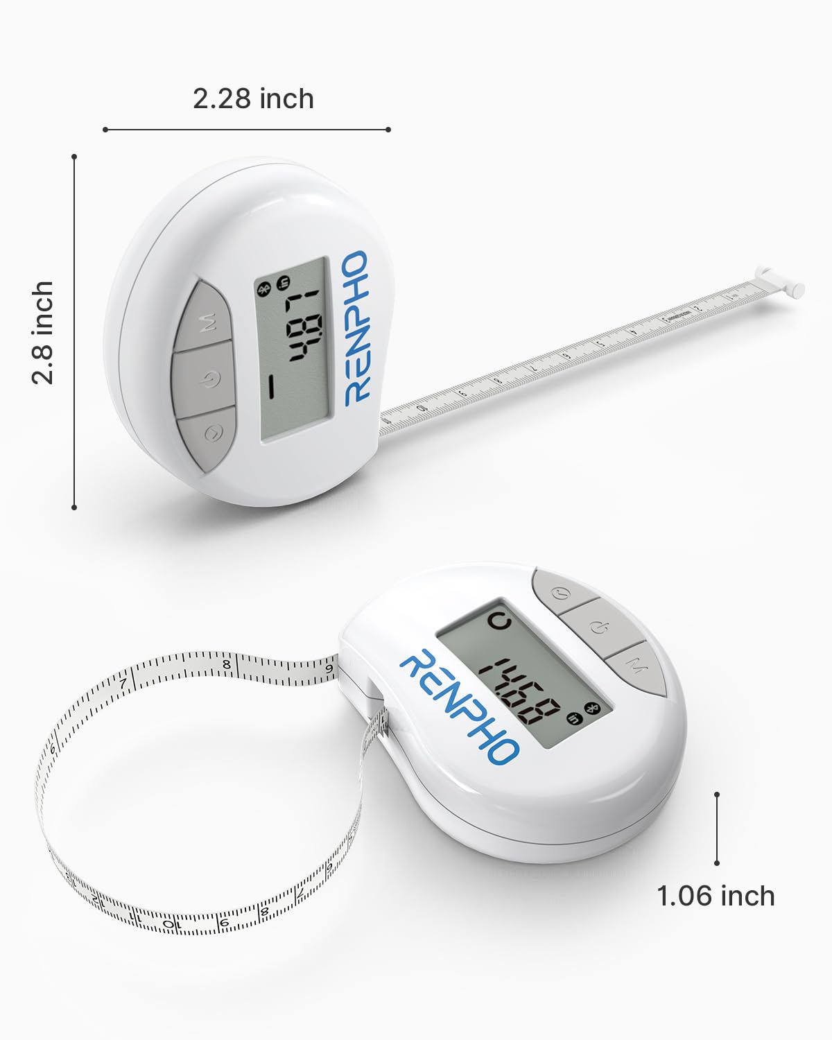 Smart Tape Measure RENPHO Bluetooth Measuring Tapes for Body Measurement Muscle Gain Fitness Bodybuilding Retractable Circumferences Inches & cm ๐ All In One Marketplace Canada