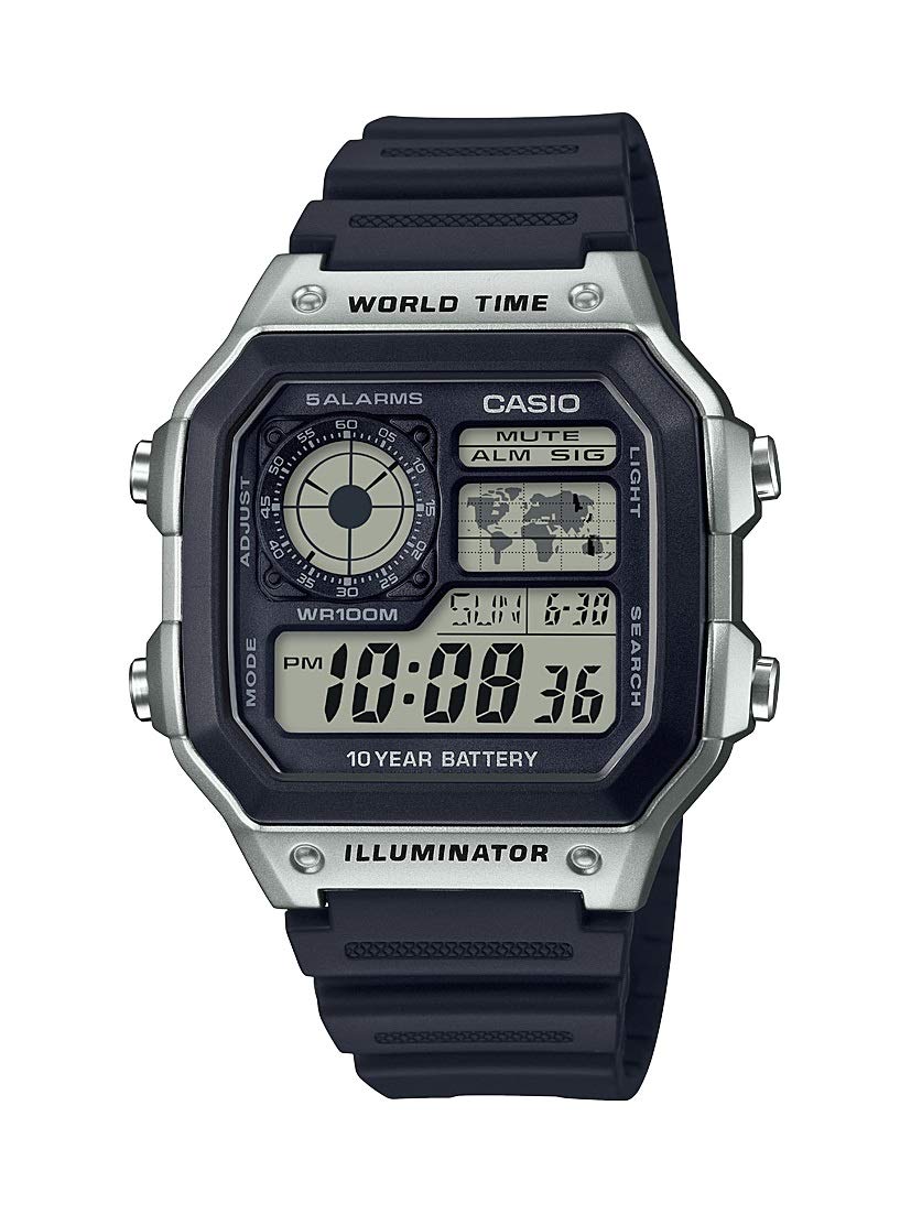 Casio Men's 10-Year Battery Japanese Quartz Watch with Resin Strap, Black, 21 (Model: AE-1200WH-1CVCF) ๐ All In One Marketplace Canada