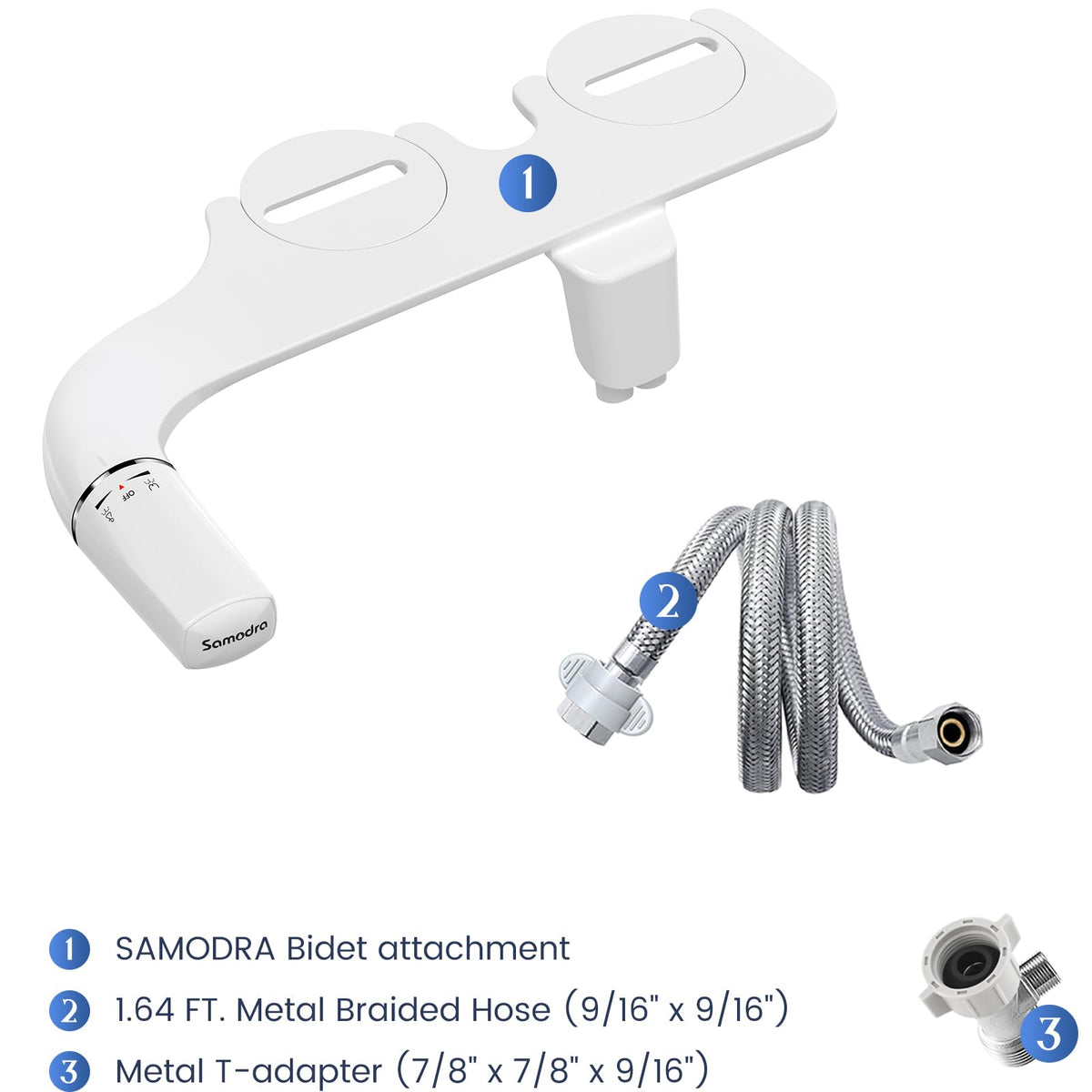 SAMODRA Ultra-Slim Bidet Attachment, Minimalist Non-Electric Dual Nozzle (Frontal & Rear Wash) Adjustable Water Pressure, Fresh Water Bidet Toilet Seat Attachment, Easy to Install ๐ All In One Marketplace Canada