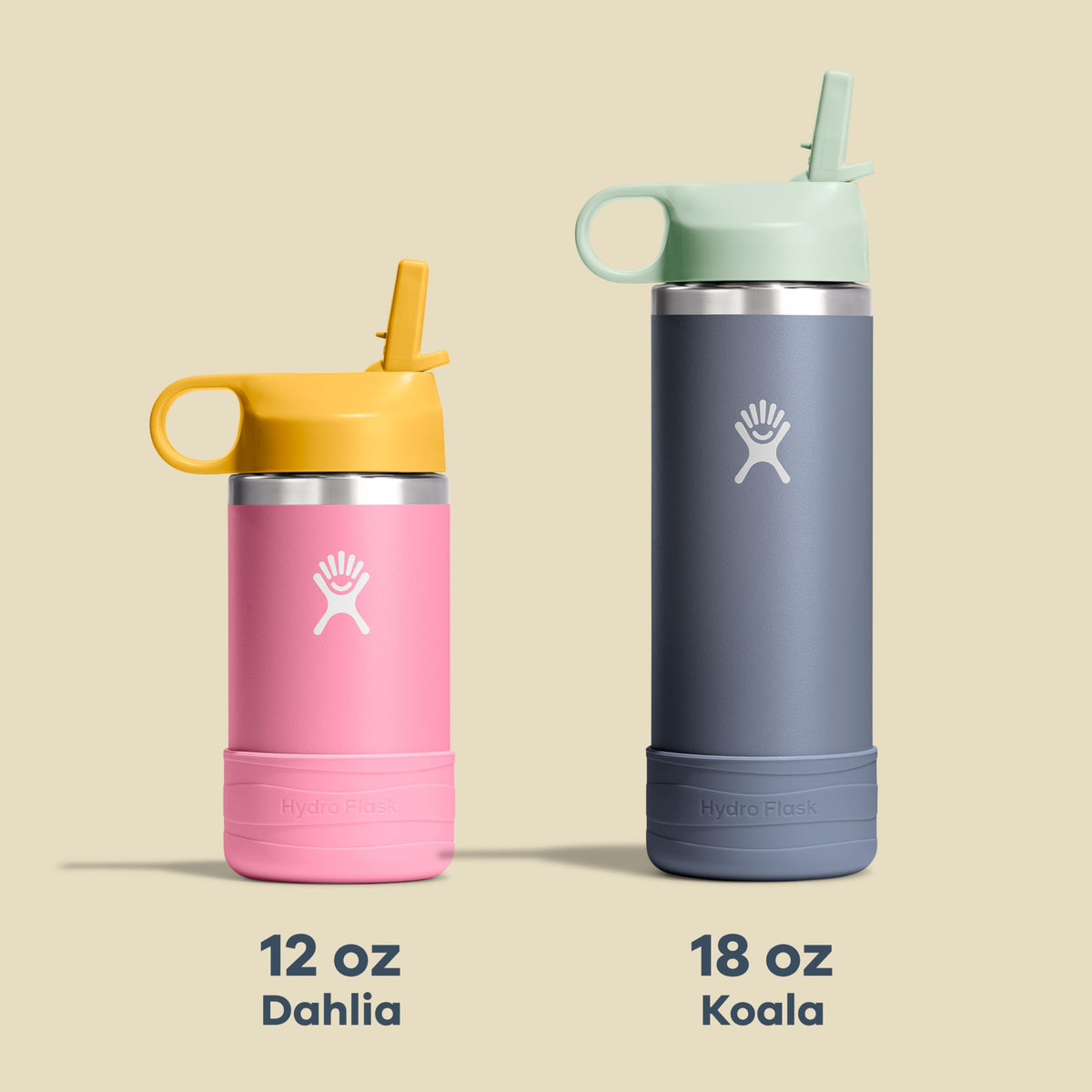 18 Oz Kids Stainless Steel Bottle - Wide Mouth Straw Cap and Boot, Coconut ๐ All In One Marketplace Canada