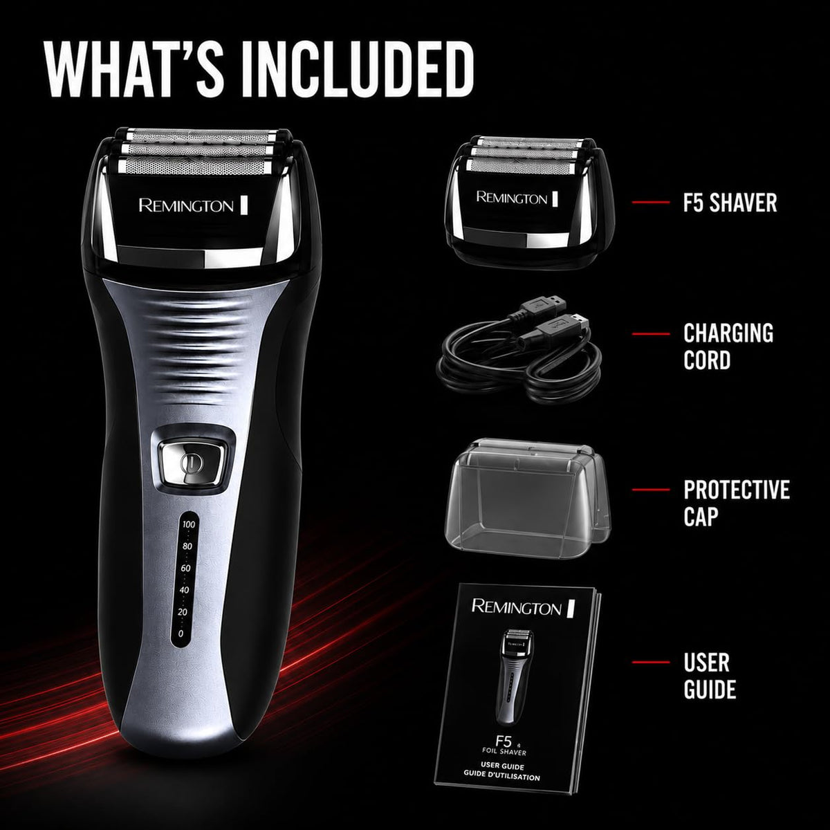 Remington F5-5800 Foil Shaver, Men's Electric Razor, Electric Shaver, Black ๐ All In One Marketplace Canada