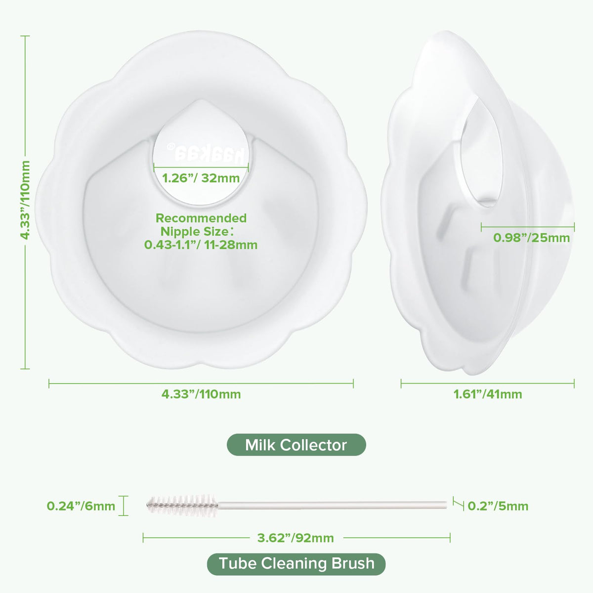 haakaa Petal Soft Silicone Milk Collector丨Discreet Leak-Protection Breast Milk Saver, Reusable Breast Shells Milk Collection Cup for Breastfeeding with Cleaning Brush- 2PCS 🍁 All In One Marketplace Canada
