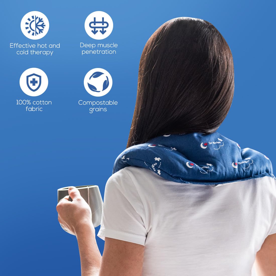 The Original Magic Bag Neck-to-Back Heating Compression, Hot/Cold Therapy for Neck Pain Relief, Awarded with the Family-Tested, Family-Approved Seal, Cordless, 48 x 31 cm (19ā x 12ā) š All In One Marketplace Canada