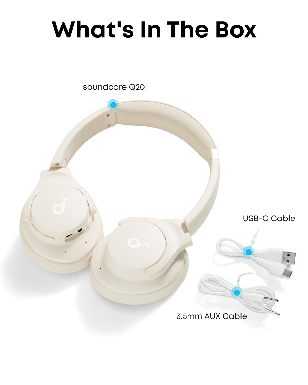 soundcore by Anker Q20i Hybrid Active Noise Cancelling Headphones, Wireless Over-Ear Bluetooth, 40H Long ANC Playtime, Hi-Res Audio, Big Bass, Customize via an App, Transparency Mode, Ideal for Travel ๐ All In One Marketplace Canada
