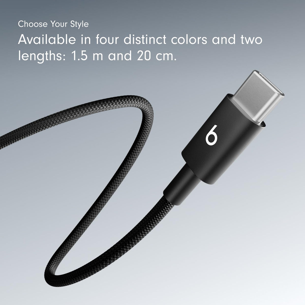 Beats USB-C to USB-C Woven Cable Fast Charging Durable/Tangle-Free Compatible Charger for Apple & Android Devices (1.5 m) - Bolt Black ๐ All In One Marketplace Canada