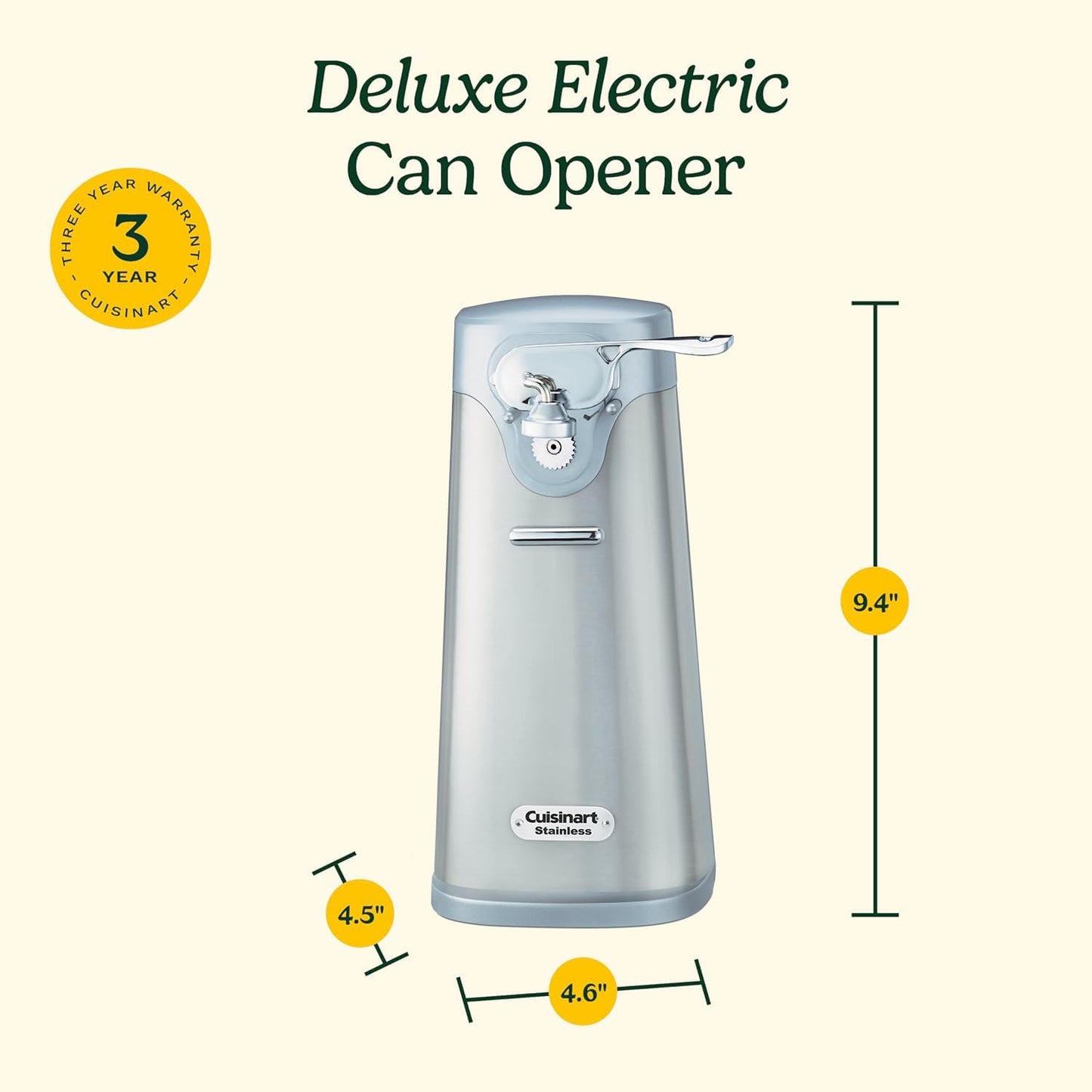 Cuisinart Deluxe Electric Can Opener, Stainless Steel (SCO-60C) ๐ All In One Marketplace Canada