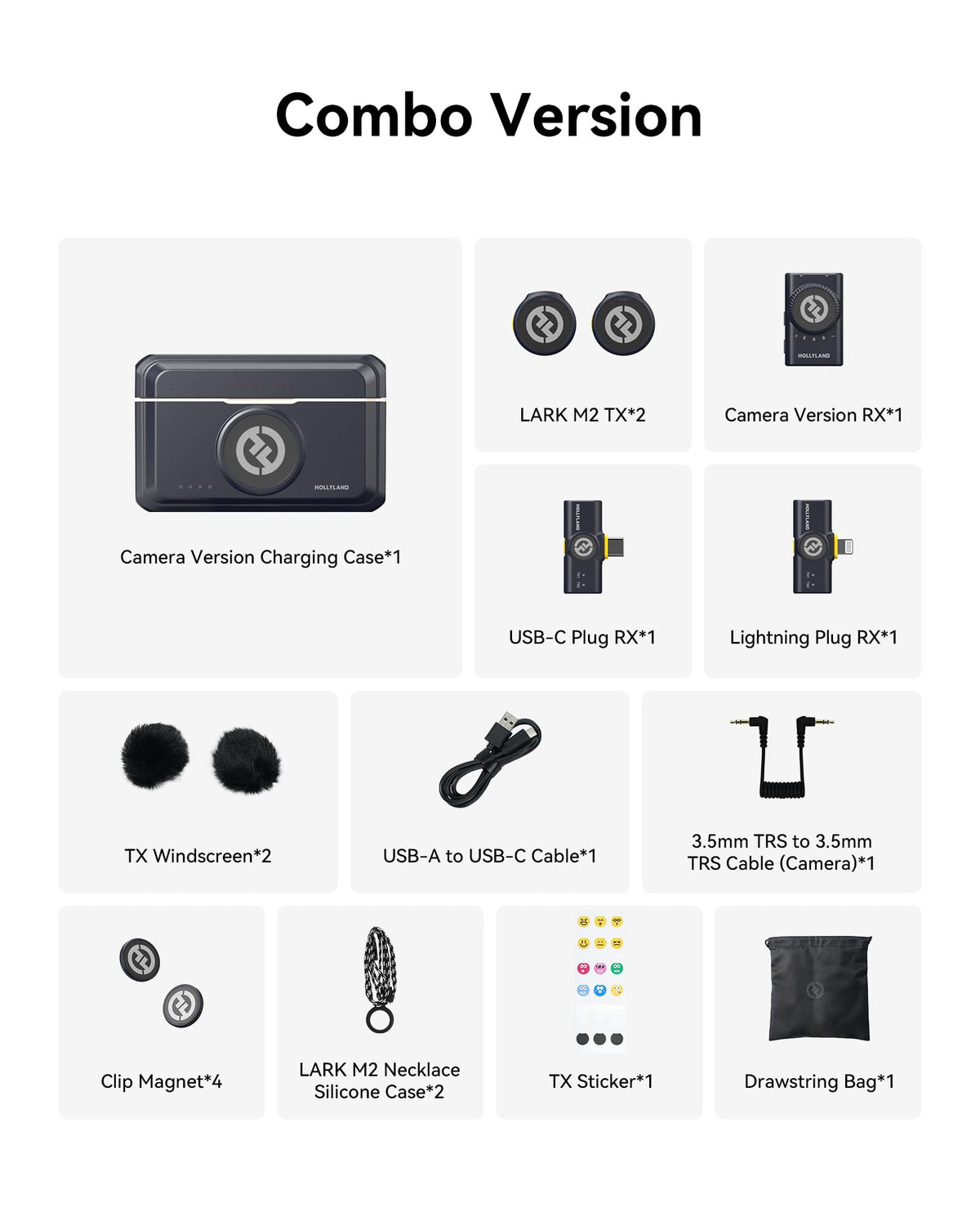 Hollyland Lark M2 Wireless Lavalier Microphone for iPhone/Android/Camera/PC/Laptop with Lightning/USB-C/Plug, 48KHz 24Bit, 1000ft Range, Noise Cancellation, 30H Battery for Video Recording, Streaming ๐ All In One Marketplace Canada
