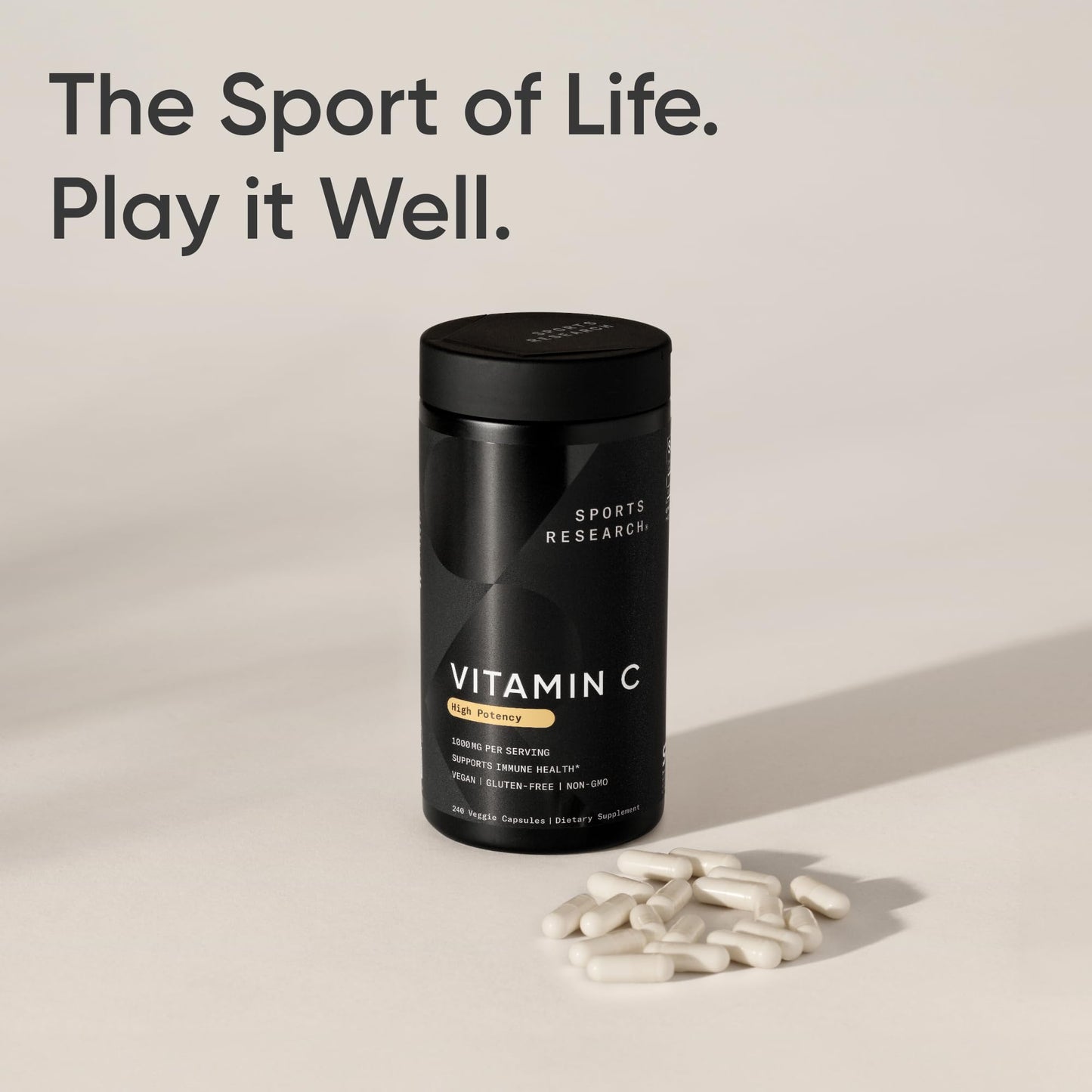 Sports Research® Vitamin C 1000mg - Non-GMO Project Verified Ascorbic Acid Vitamin C Supplement for Immune Support & Antioxidant Protection | Vegan Friendly, 8 Month Supply (240 Count) 🍁 All In One Marketplace Canada