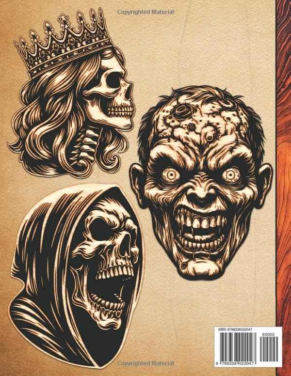 Woodburning Templates: Halloween Pyrography Stencils for Tracing and Wood Burning - Spooky and Creepy Motifs