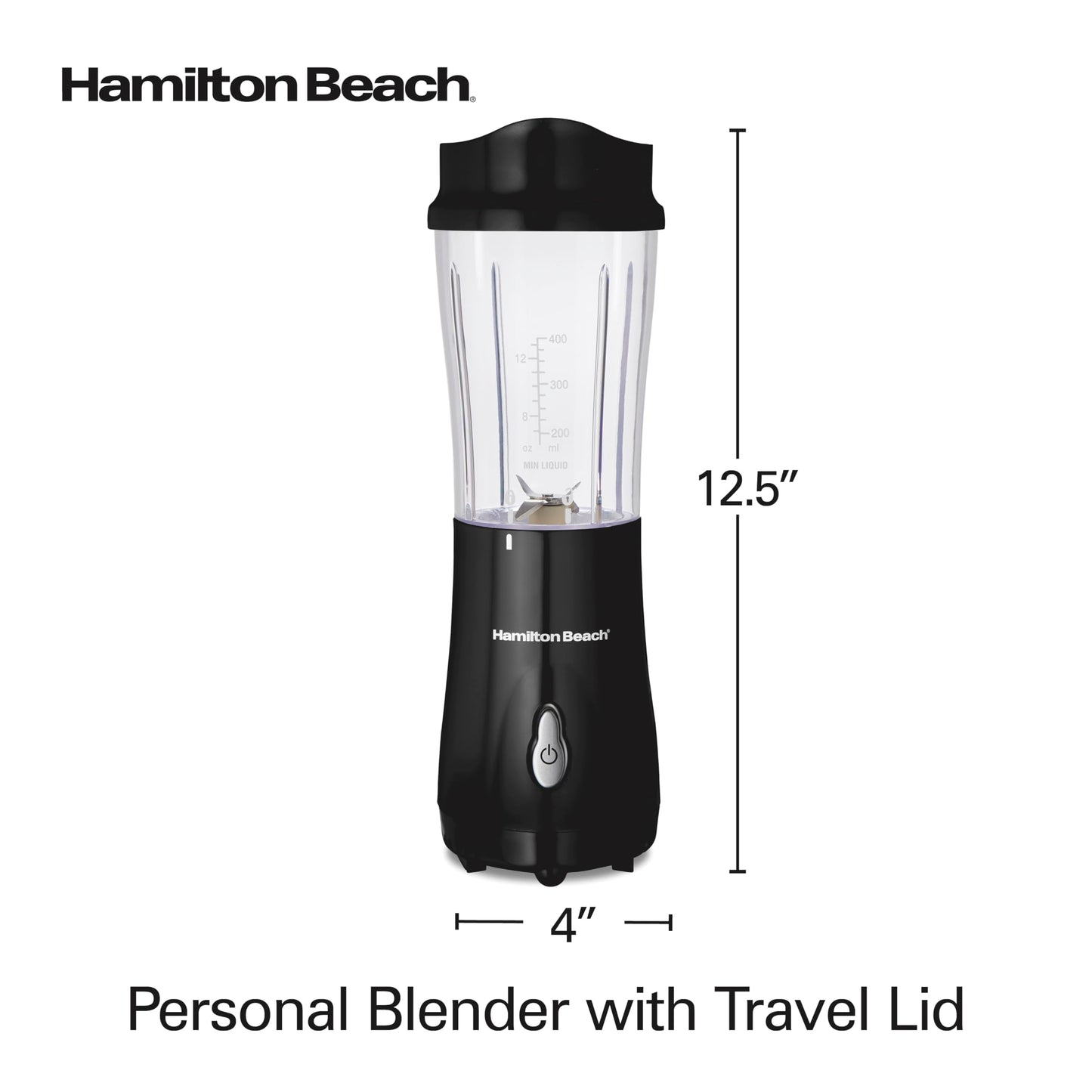 Hamilton Beach Personal Blender for Shakes and Smoothies with 14 Oz Travel Cup and Lid, Black (51101BC) ๐ All In One Marketplace Canada