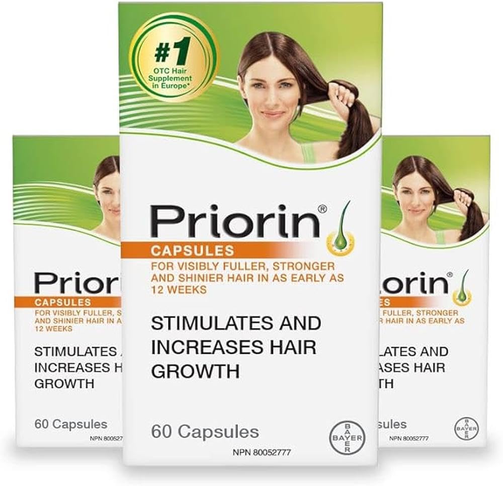 Priorin Hair Growth Vitamins With Biotin for Men and Women - Stimulate Growth, Decrease Hair Loss After Washing - 3x60 Count, 3 Month Supply ๐ All In One Marketplace Canada