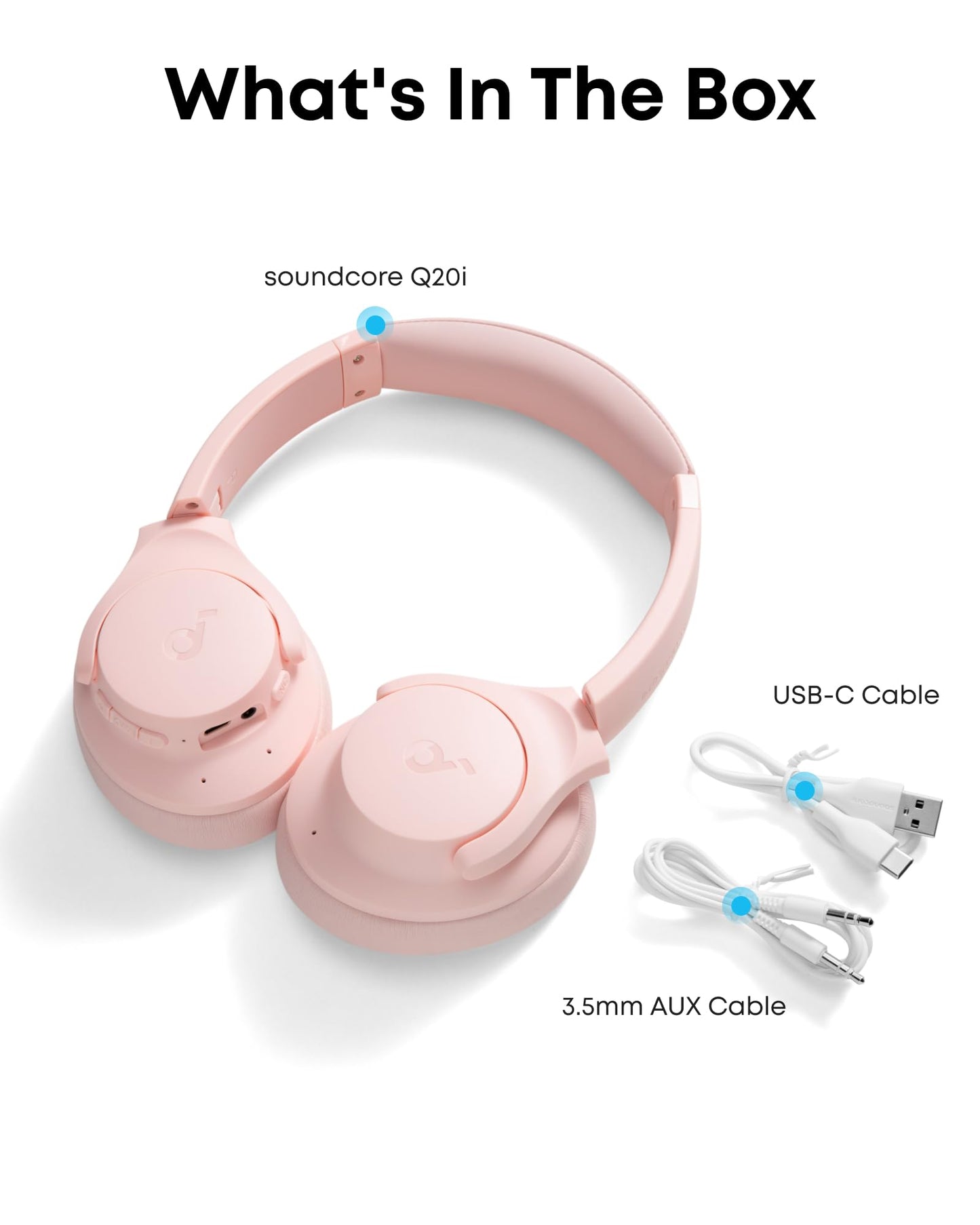 soundcore by Anker Q20i Hybrid Active Noise Cancelling Headphones, Wireless Over-Ear Bluetooth, 40H Long ANC Playtime, Hi-Res Audio, Big Bass, Customize via an App, Transparency Mode, Ideal for Travel ๐ All In One Marketplace Canada