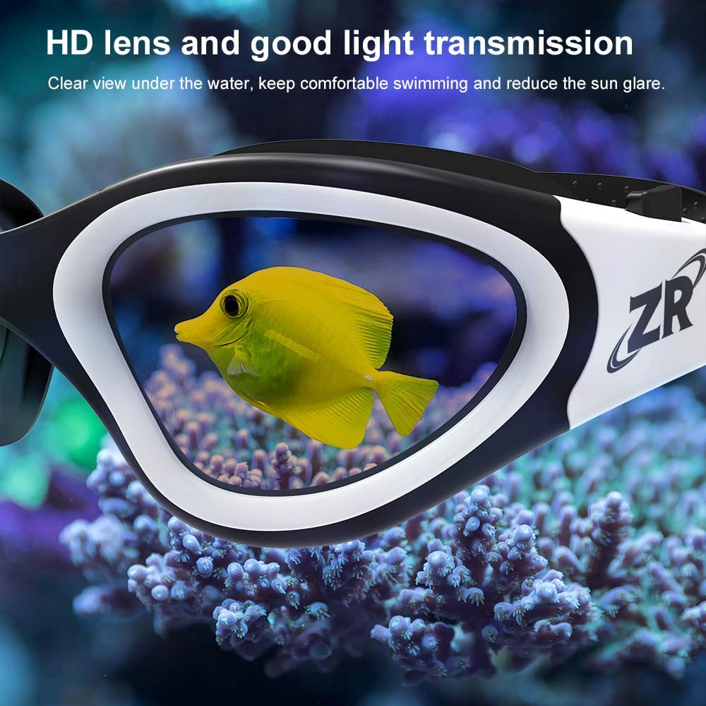 ZIONOR Swimming Goggles G1 Polarized Swim Goggles UV Protection Watertight Anti-Fog Adjustable Strap Comfort fit for Unisex Adult Men and Women-White Frame Gold Lens ๐ All In One Marketplace Canada