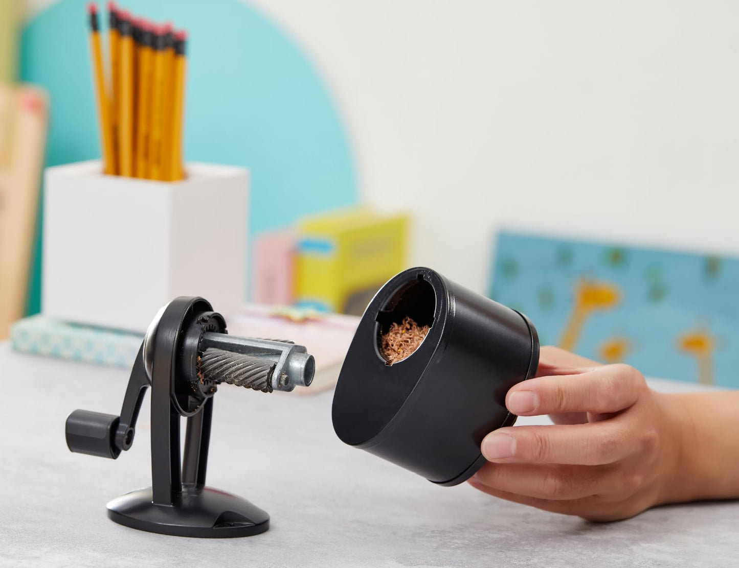 Bostitch Office Wall Mount Manual Pencil Sharpener, Tip Saver, 8 Hole Dial, 6X Longer Cutter Life, Vertical or Horizontal Mounting Black (MPS1-BLK) ๐ All In One Marketplace Canada